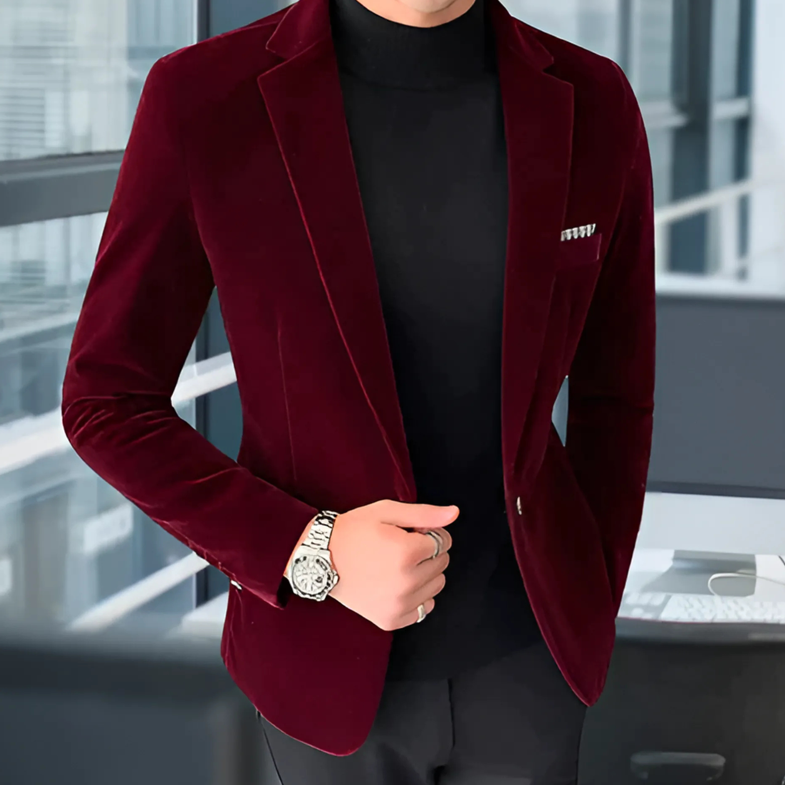 Veste Slim Fit Homme Revers & Bouton | Élégance Quotidienne