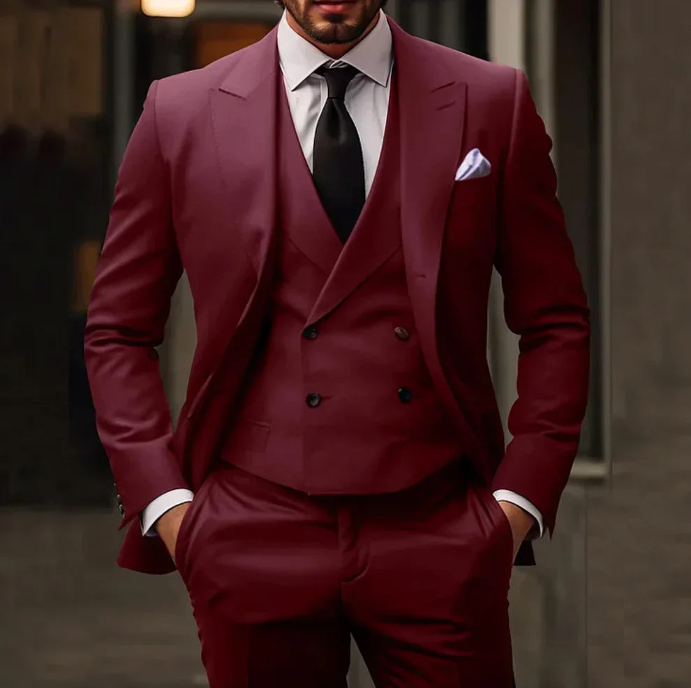 Costume 3 Pièces Homme Élégant | Blazer Gilet Pantalon