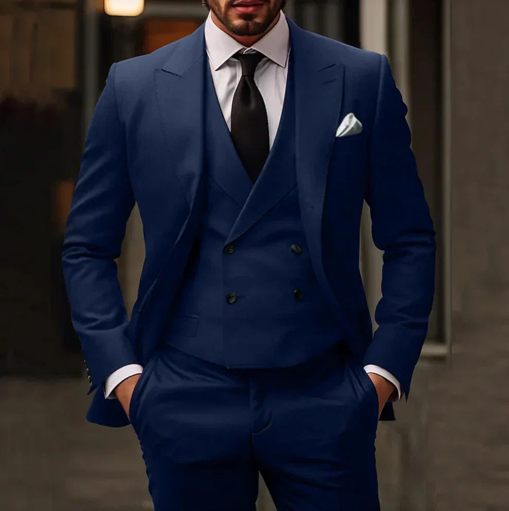 Costume 3 Pièces Homme Élégant | Blazer Gilet Pantalon
