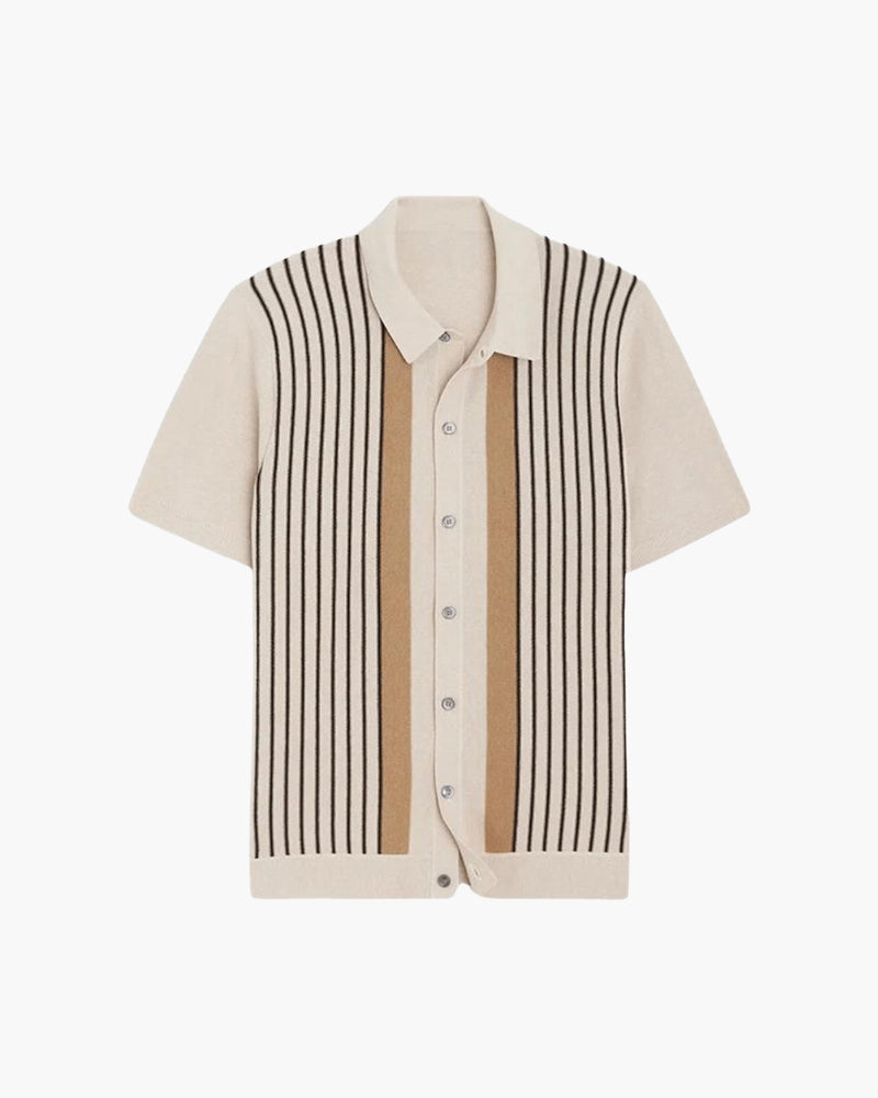Polo Knit à Rayures Homme | Maille Premium & Style Raffiné