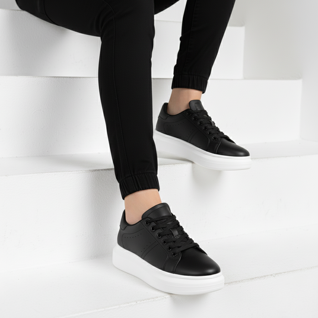 Sneakers Orthopédiques Rehaussantes Homme | Design Épuré & Confort Quotidien