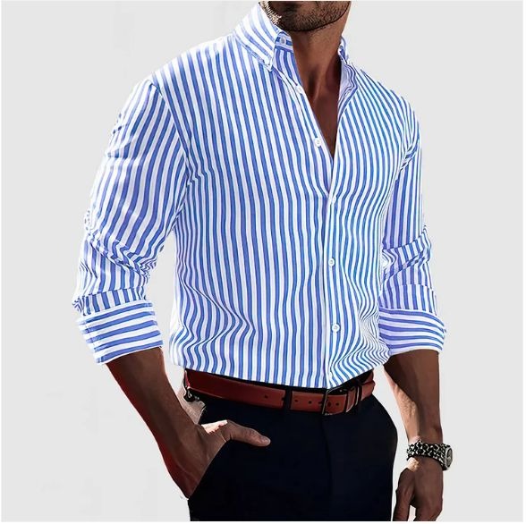 Chemise à Rayures Élégantes Homme | Style Classique Polyvalent