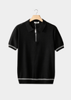 Polo Homme Zip Texture Géométrique | Style Casual Estival